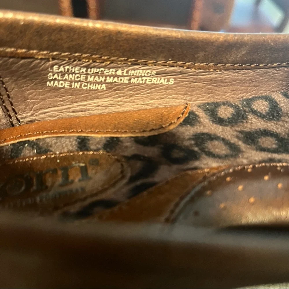 BORN Women’s Orin Velluto Brown Leather Loafers Sz 8.5 Flat Shoe Slip On